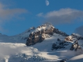 Mt Baker half moonrise